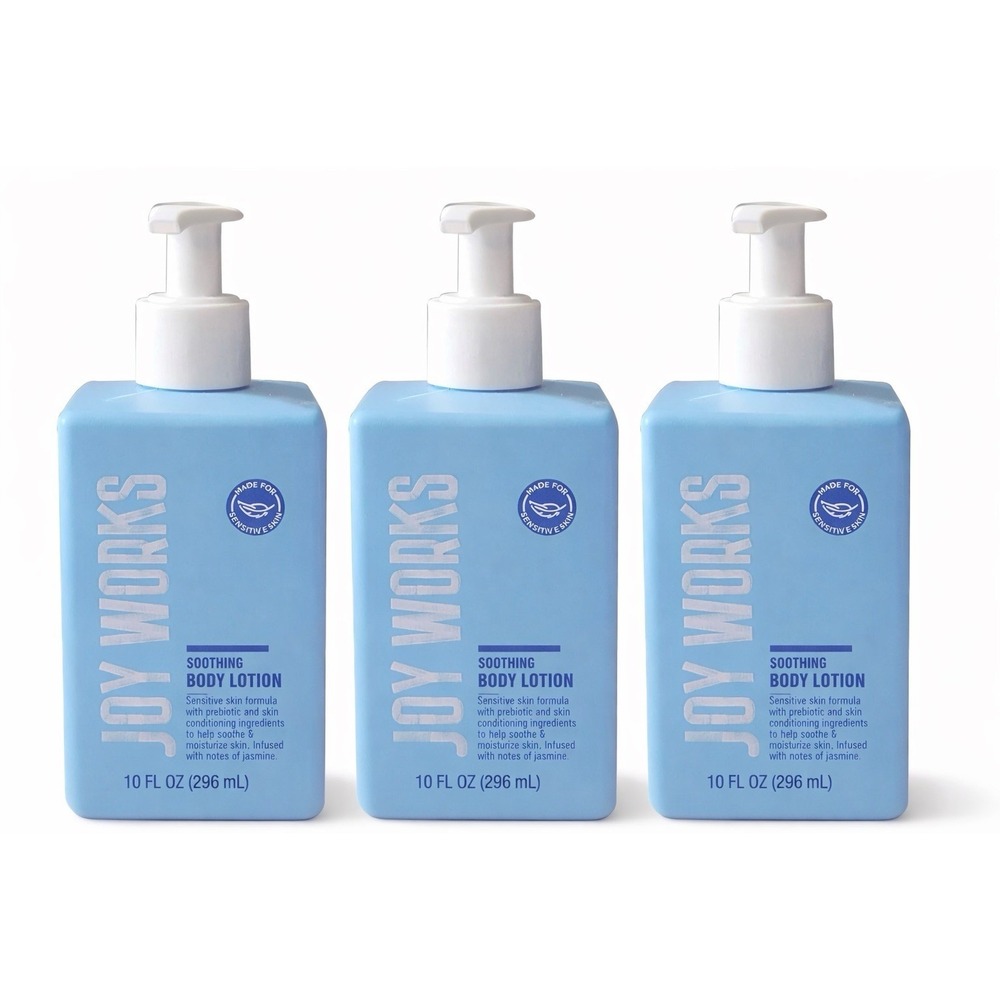 JoyWorks Soothing Body Lotion Jasmine Sensitive Skin Prebiotic 30 oz / 3 Pack